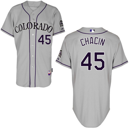 Jhoulys Chacin #45 MLB Jersey-Colorado Rockies Men's Authentic Road Gray Cool Base Baseball Jersey